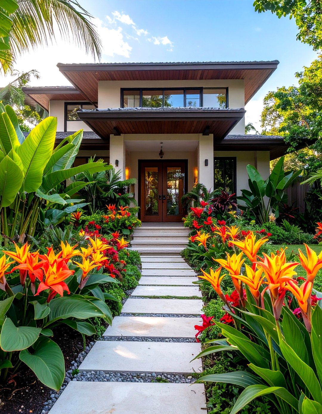 A Tropical Paradise Entrance - 30 front house landscaping ideas