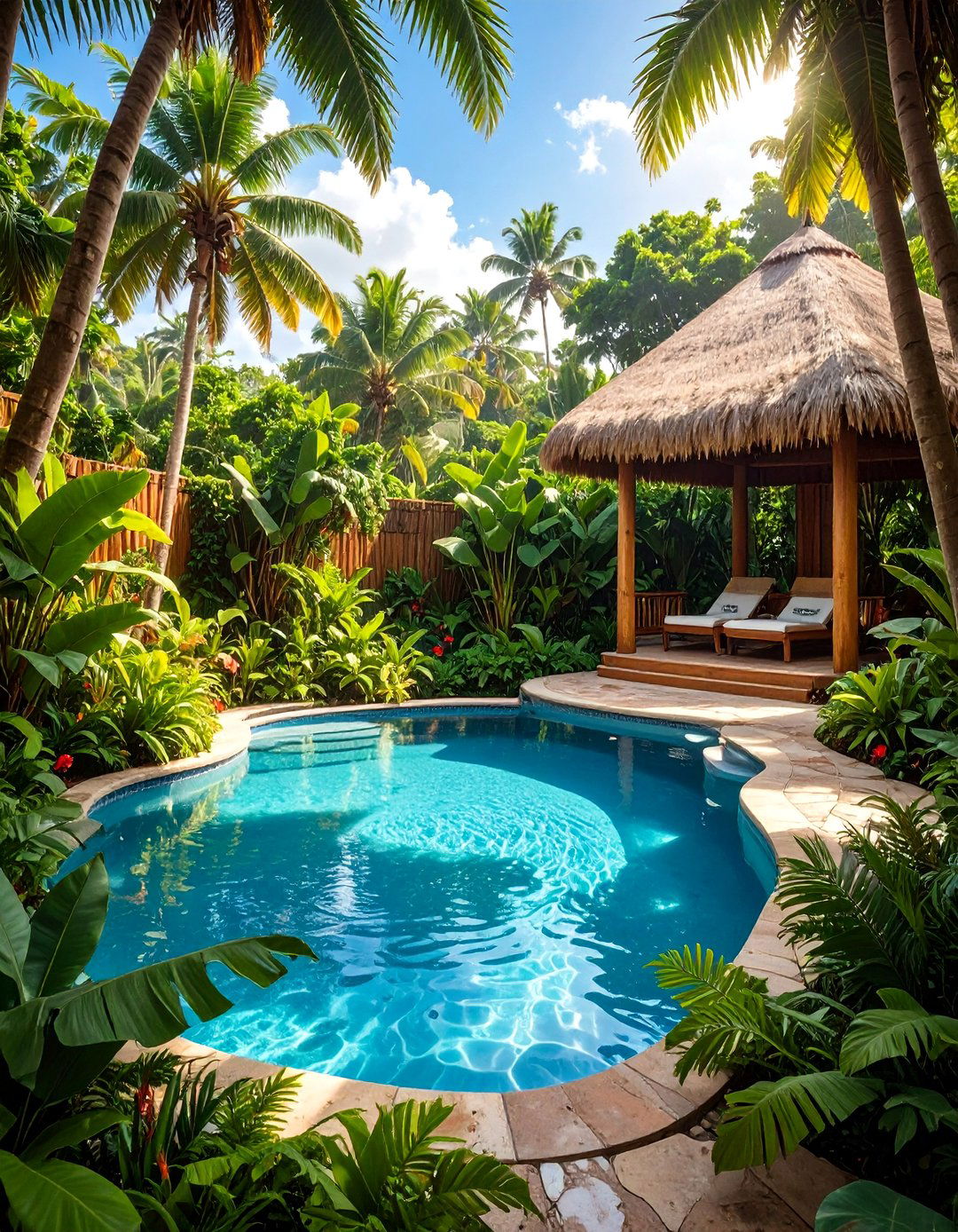 A Tropical Paradise Swim Spa Oasis - 30 above ground swim spa landscaping ideas