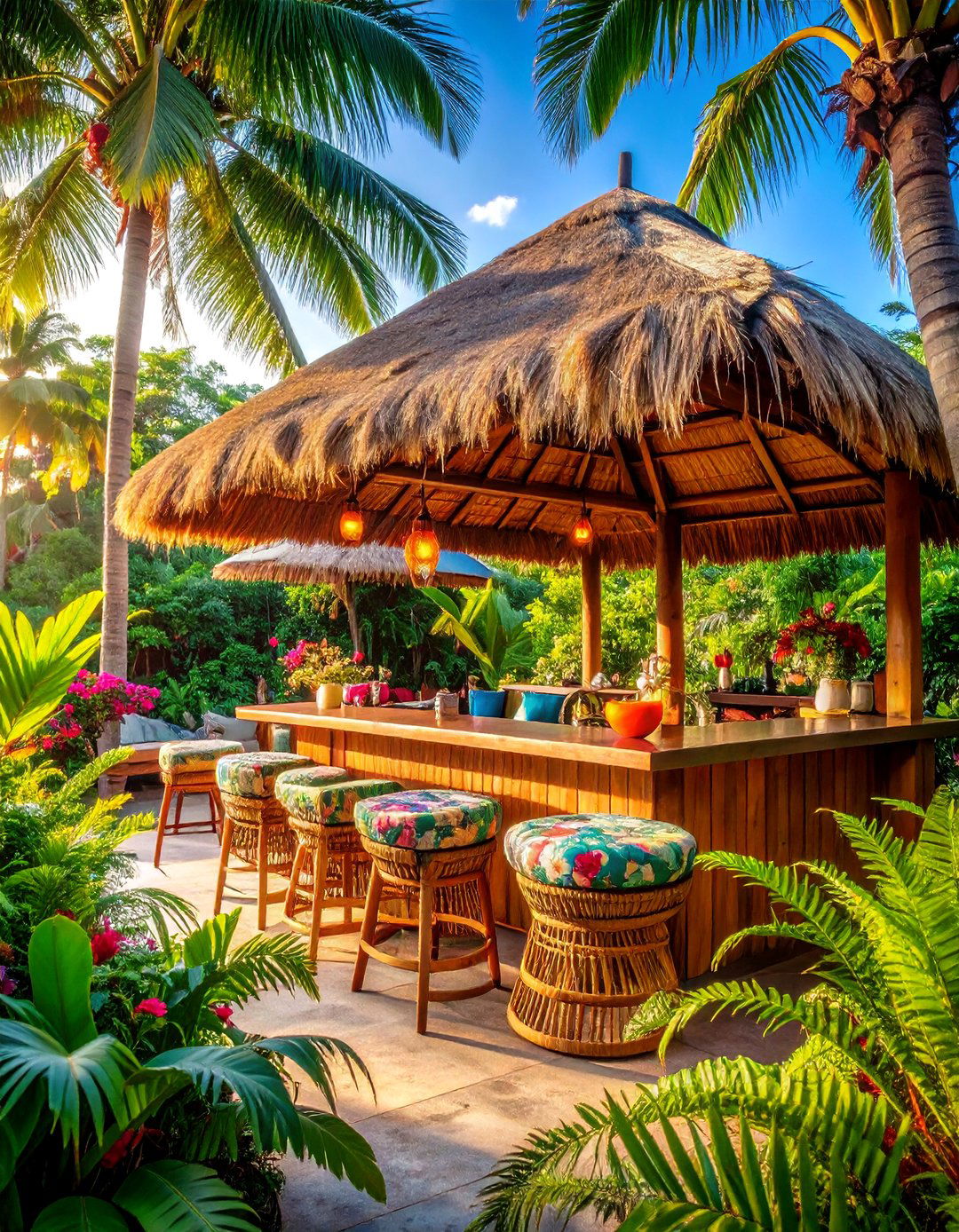 A Tropical Tiki Hut Bar - 30 backyard bar ideas