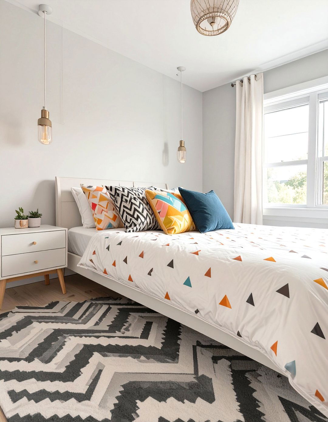 A Tween Bedroom Featuring Geometric Patterns - 30 tween girl bedroom ideas