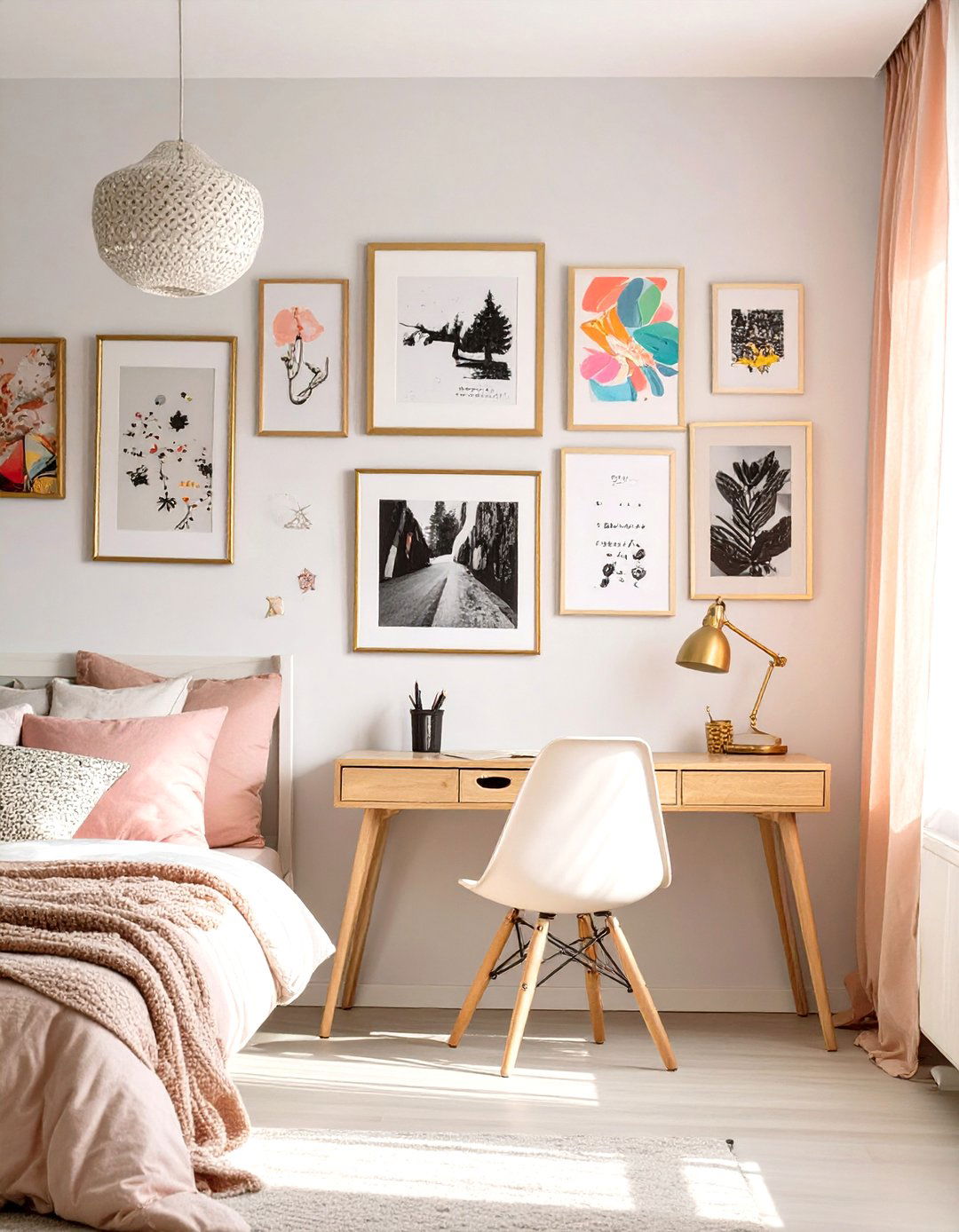 A Tween Bedroom with a DIY Gallery Wall - 30 tween girl bedroom ideas
