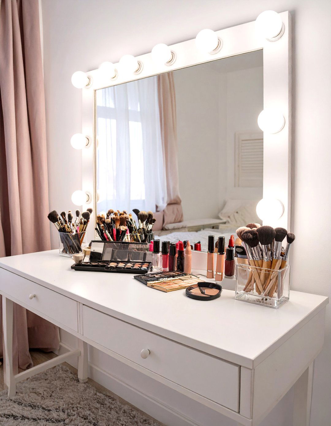 A Tween Bedroom with a Hollywood Style Vanity - 30 tween girl bedroom ideas