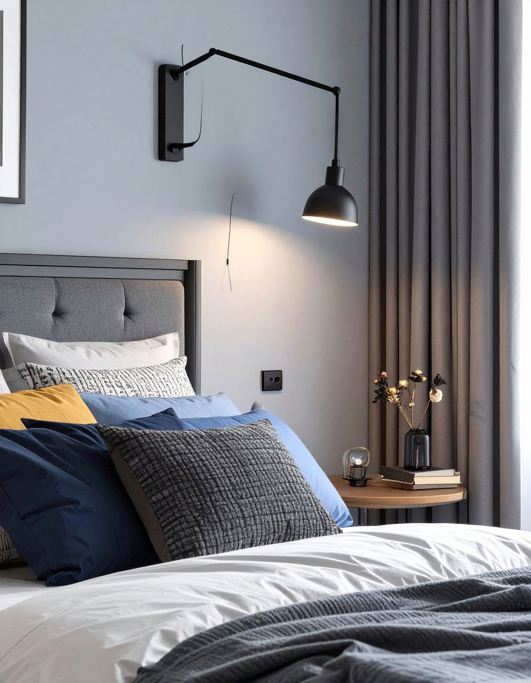 A Tween Room with a Swing Arm Wall Sconce - 30 tween girl bedroom ideas