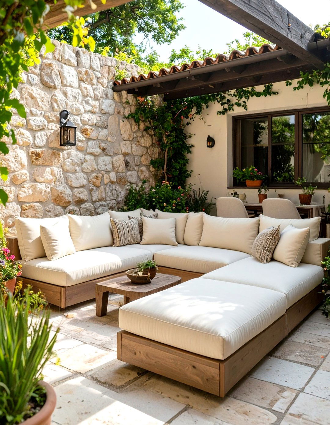 A U Shaped Sectional for Enclosed Patios - 30 small patio furniture ideas