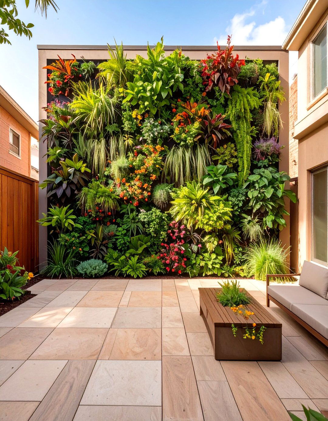 A Vertical Garden Living Wall - 30 backyard ideas without grass