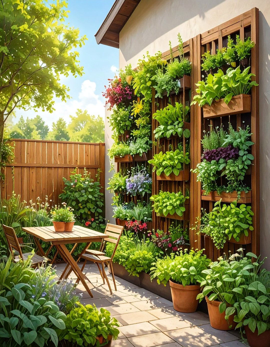 A Vertical Garden Privacy Fence - 30 backyard privacy fence ideas
