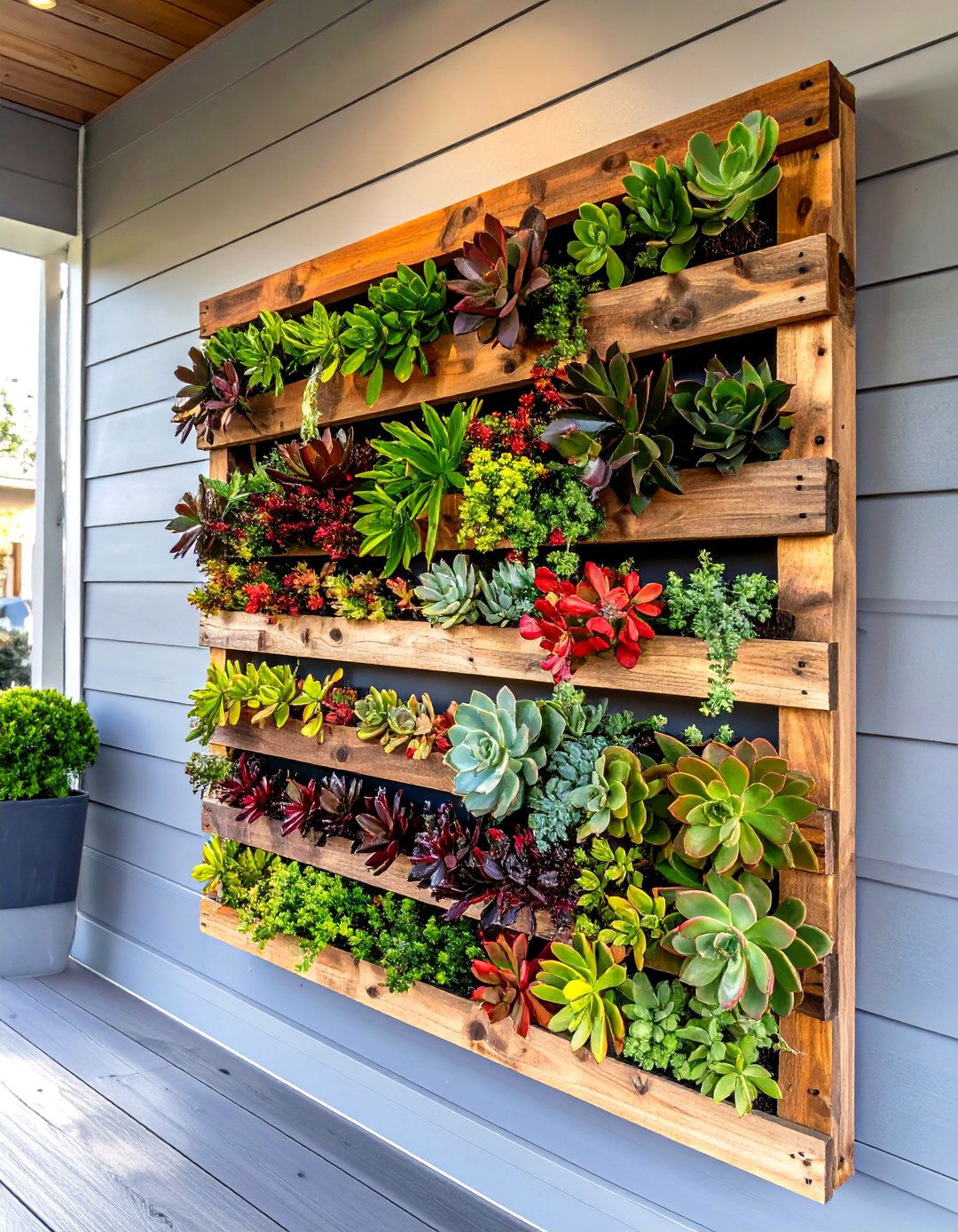 A Vertical Garden Wall Accent - 30 curb appeal front yard landscaping ideas on a budget