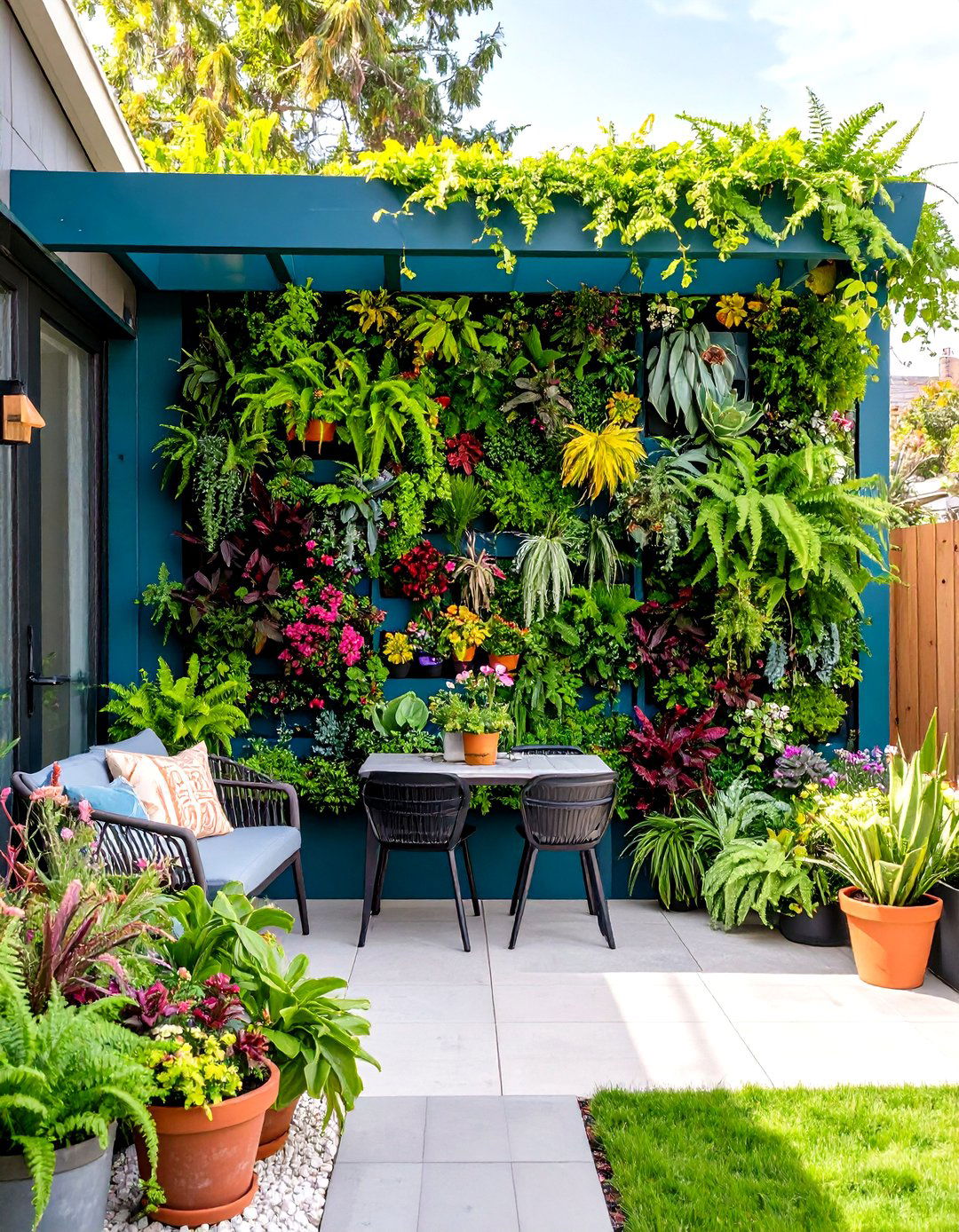 A Vertical Garden Wall for Shade - 30 outdoor shade ideas