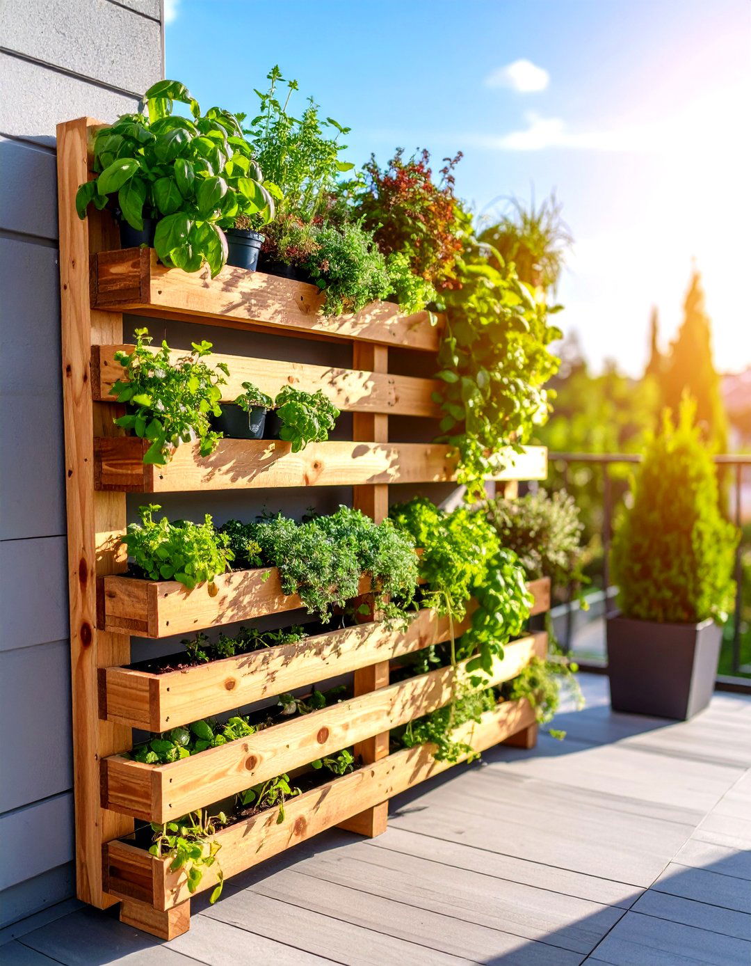 A Vertical Herb Garden Wall - 30 easy garden ideas