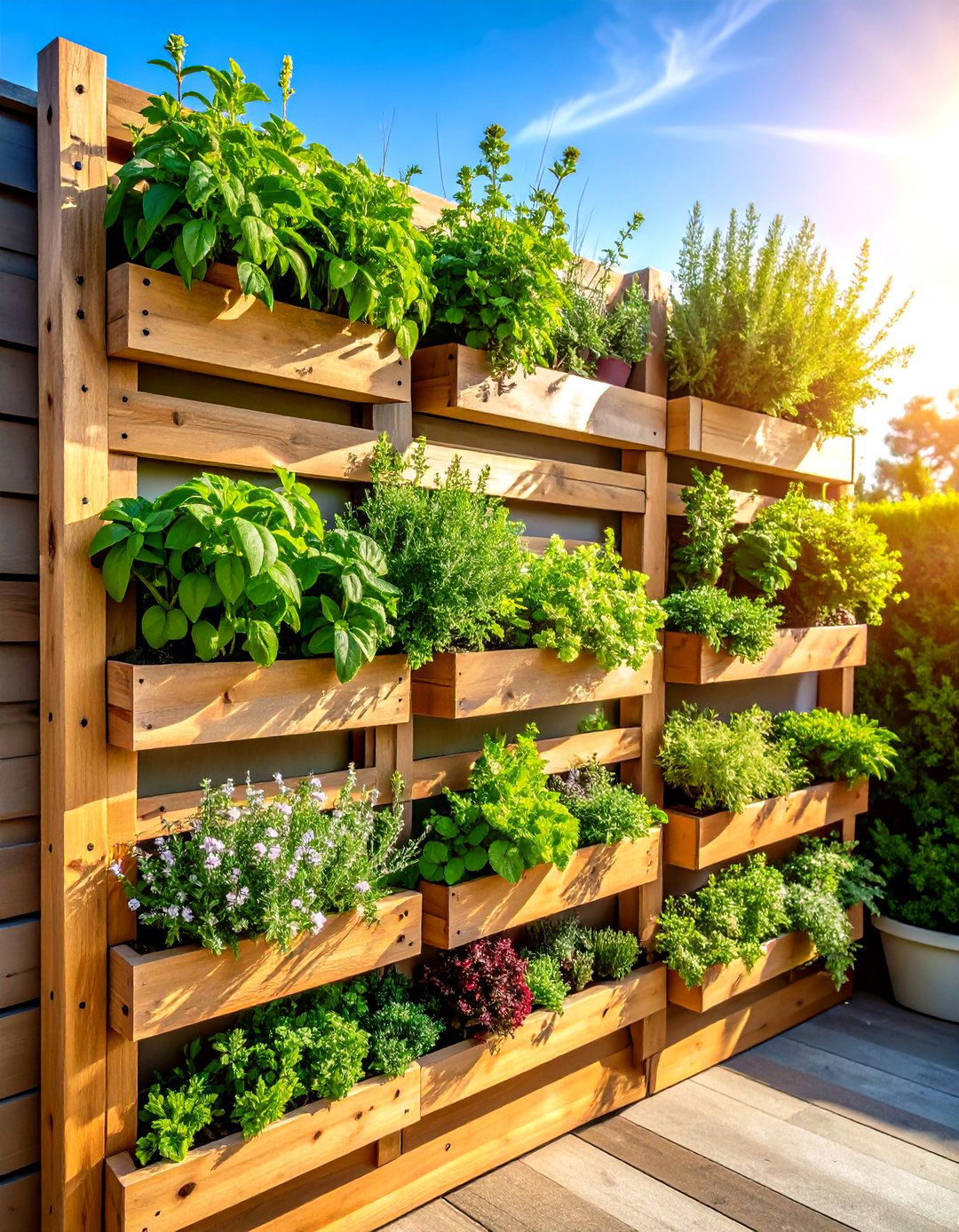 A Vertical Herb Garden Wall - 30 front yard landscaping ideas on a budget