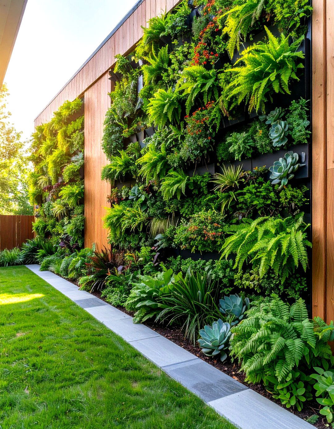 A Vertical Living Wall Garden - 30 garden landscaping ideas