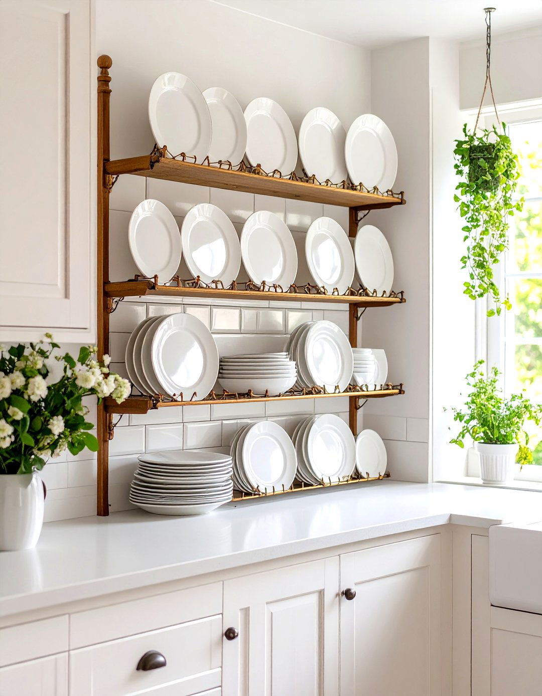 A Vertical Plate Rack Kitchen Corner - 30 kitchen corner ideas