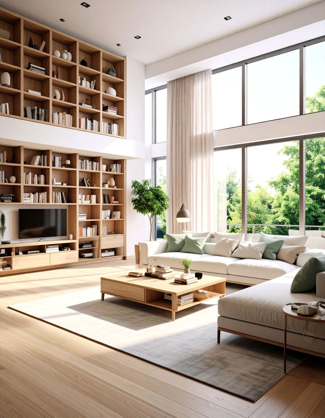A Vertical Space Maximizing Living Room - 30 living room ideas for small spaces