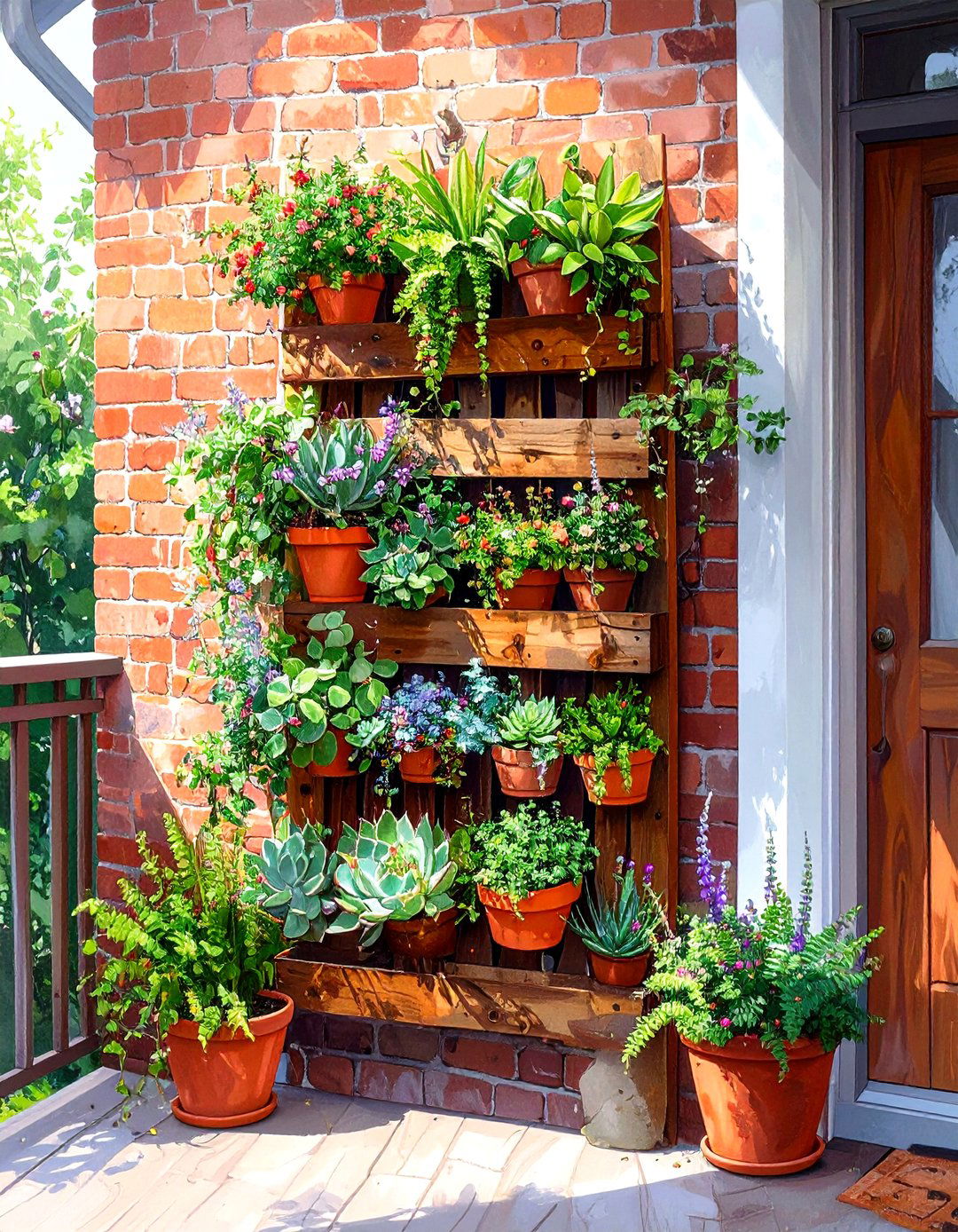 A Vertical Wall Garden - 30 very small front porch decorating ideas