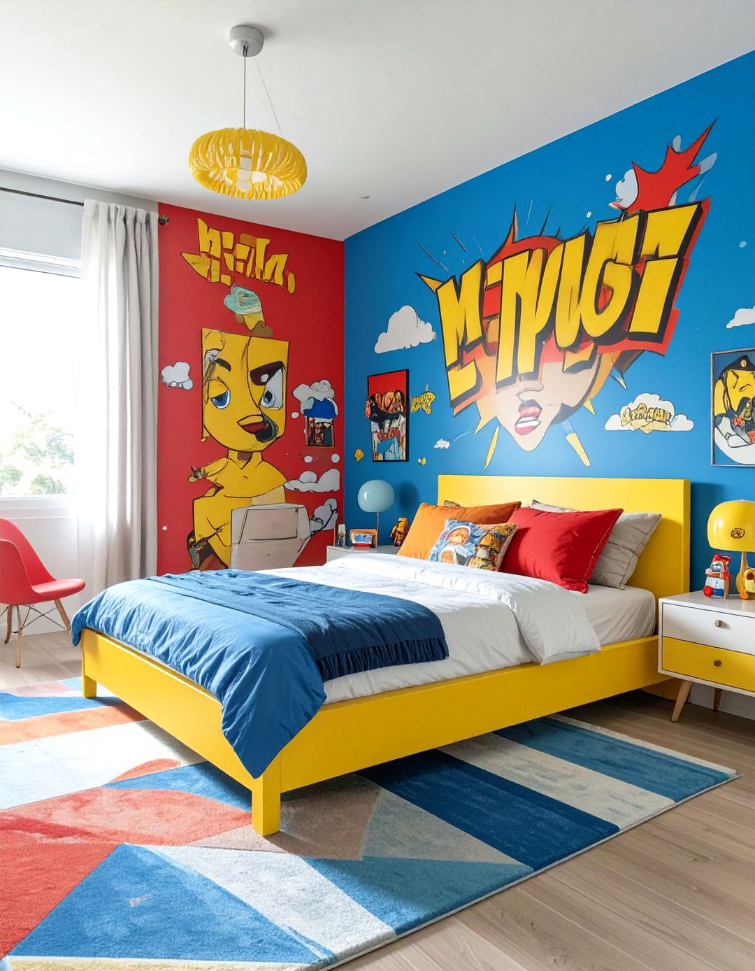 A Vibrant Comic Book Bedroom - 30 boys bedroom paint ideas