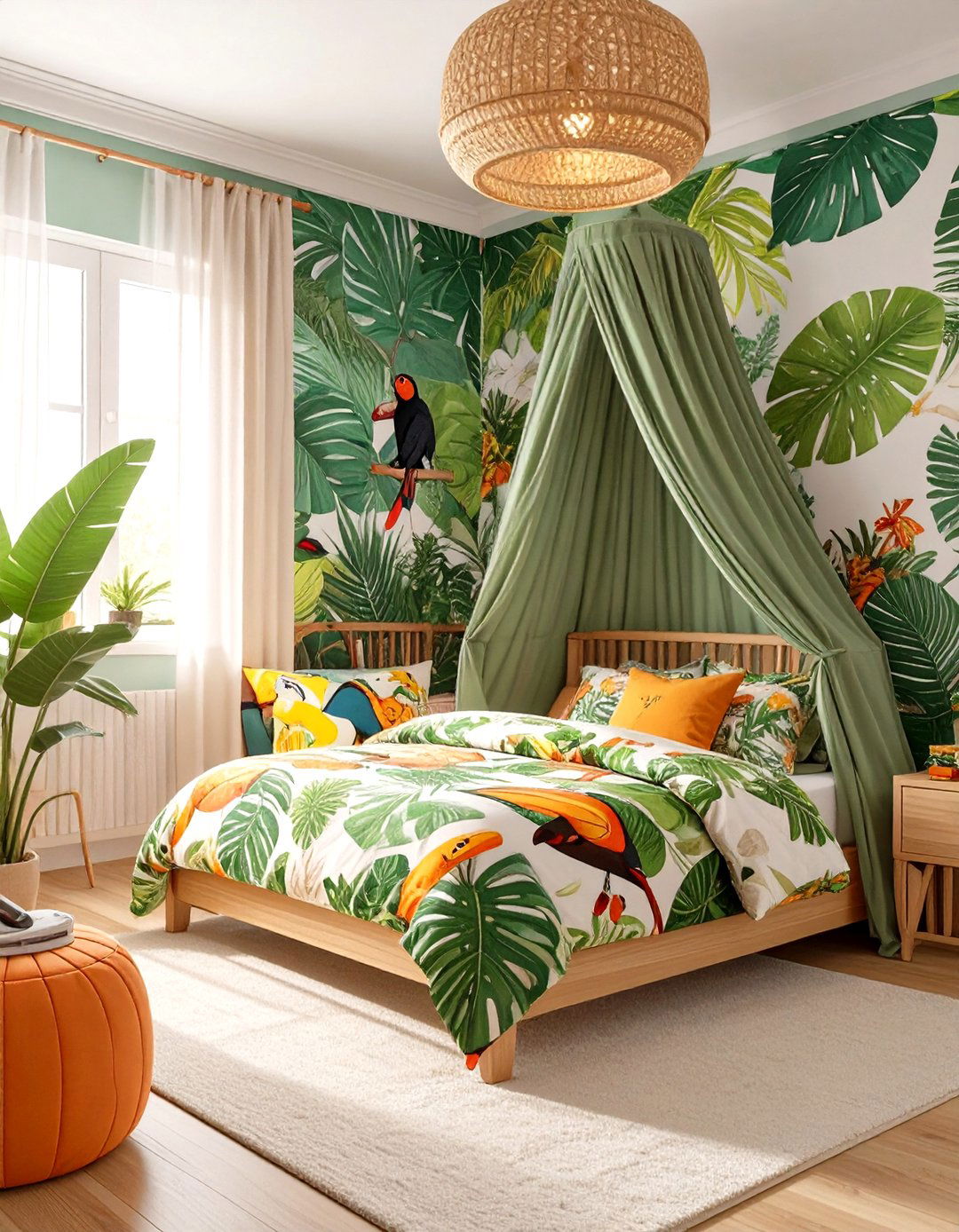 A Vibrant Tropical Jungle Room - 30 interior design for kids' rooms ideas