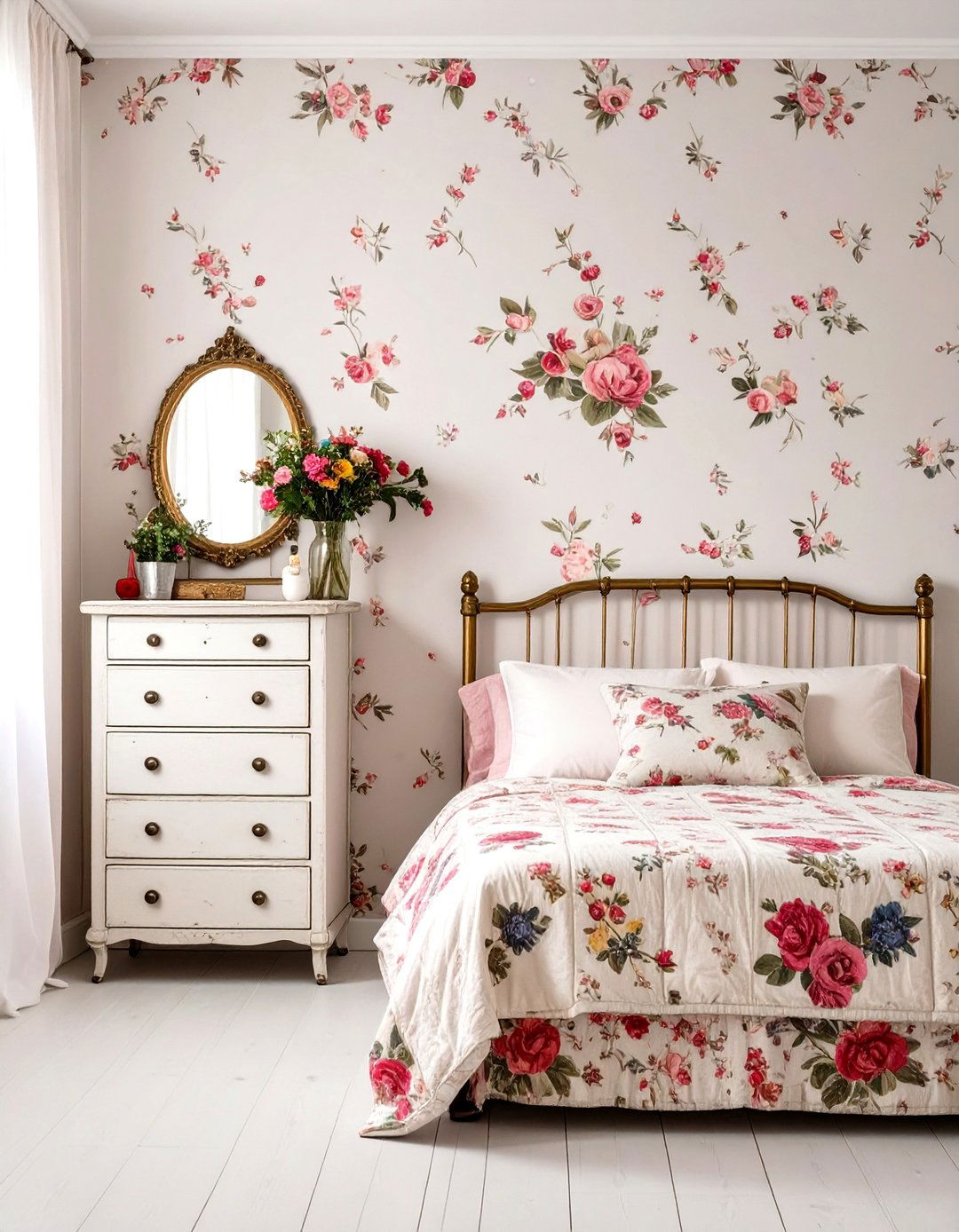 A Vintage Floral Garden Bedroom - 30 girl room decor ideas