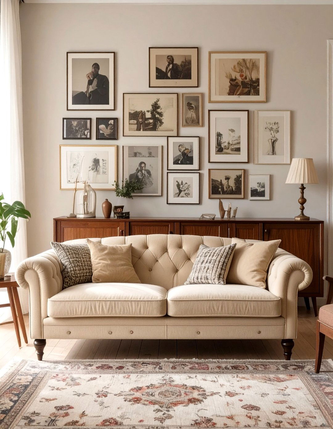 A Vintage Inspired Living Room - 30 beige couch living room ideas