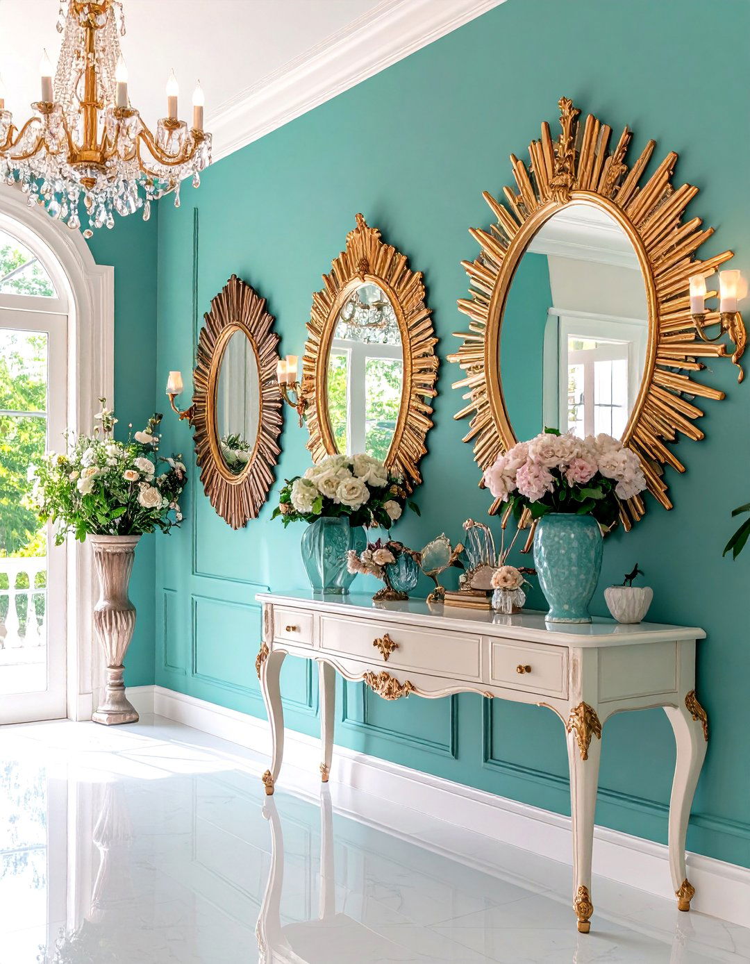 A Vintage Inspired Mirror Wall - 30 wall decor ideas