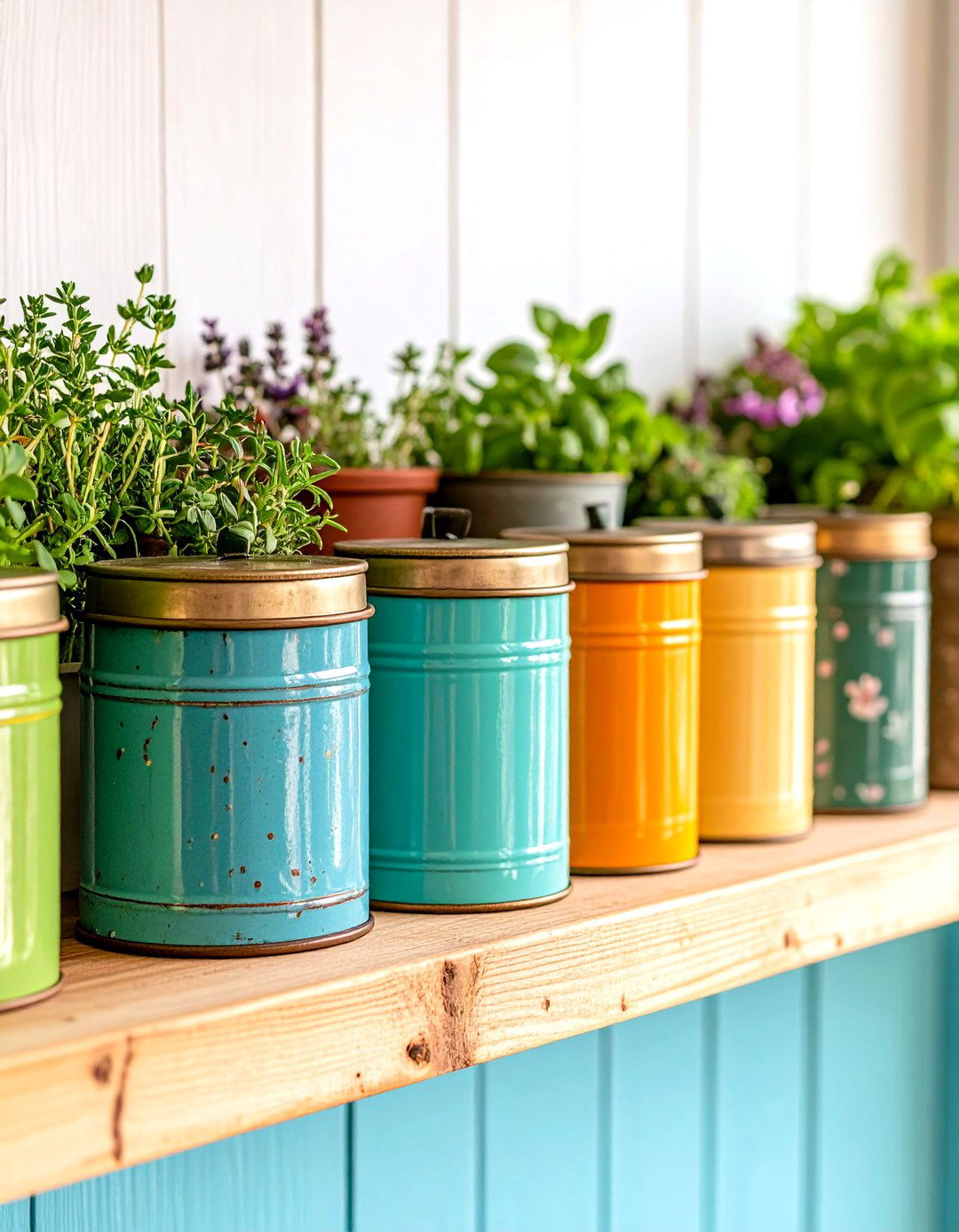 A Vintage Tea Tin Herb Garden - 30 indoor herb garden ideas