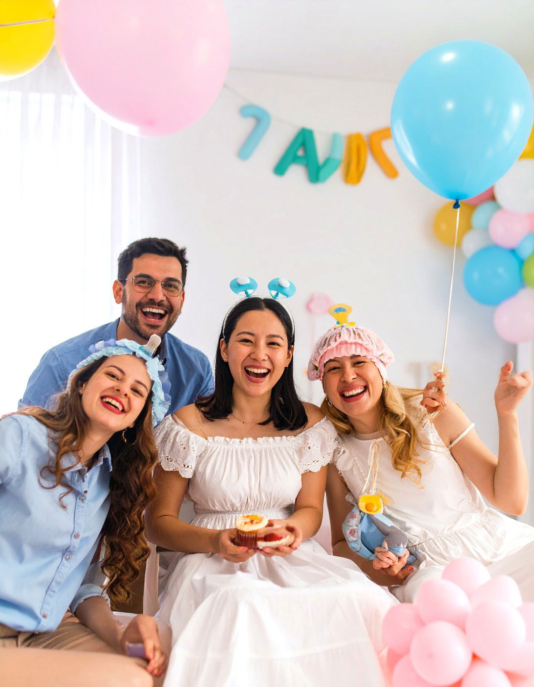 A Virtual Photo Booth with Themed Props - 30 virtual baby shower ideas