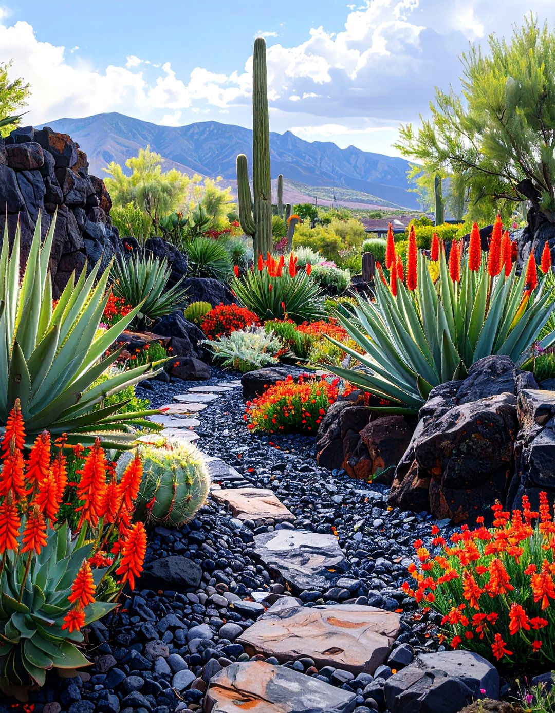 A Volcanic Lava Rock Garden - 30 low maintenance small rock garden ideas
