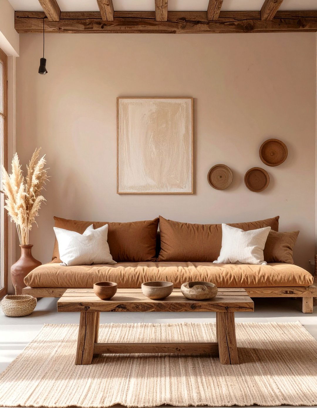 A Wabi Sabi Inspired Brown Living Room - 30 brown living room ideas