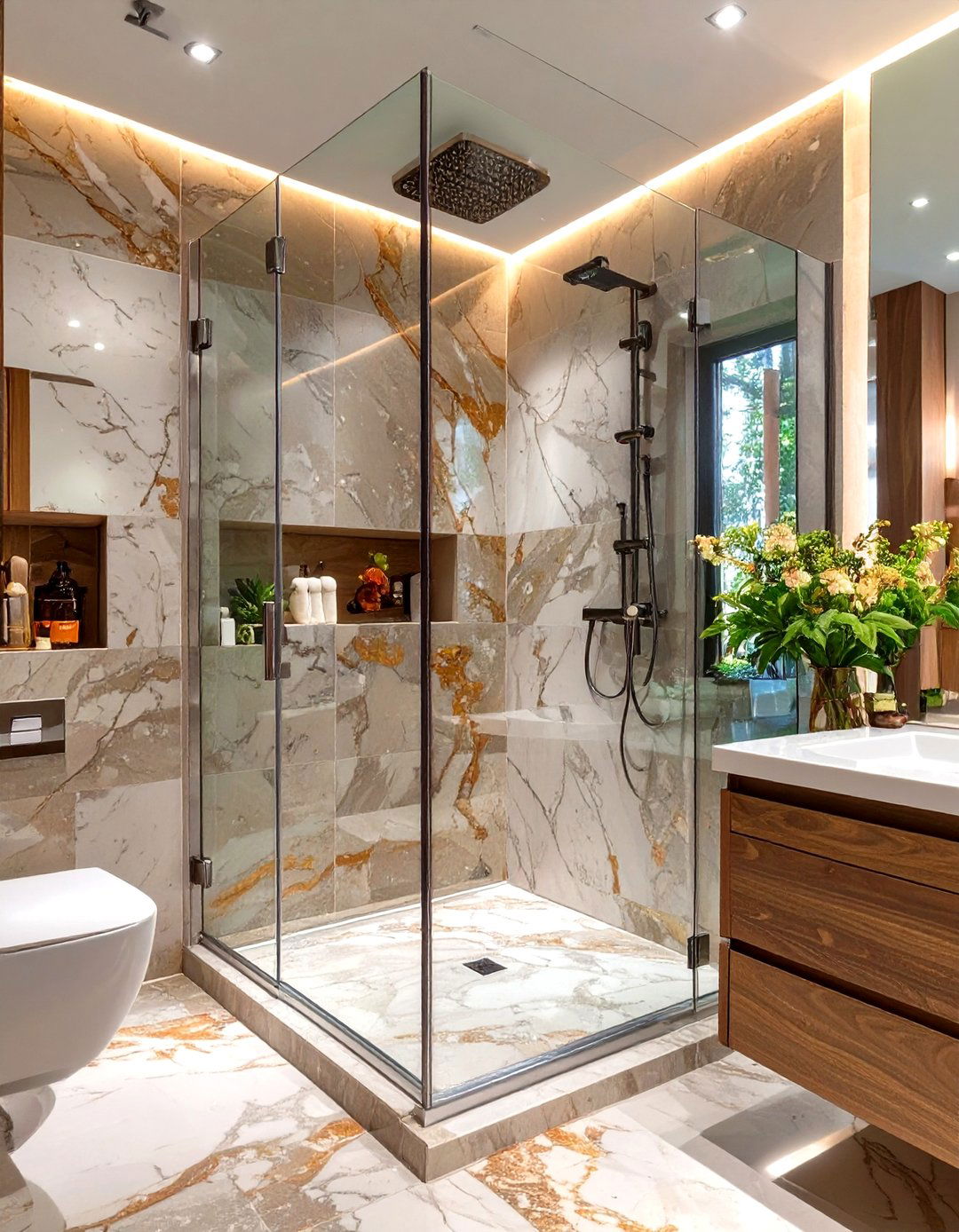 A Walk In Shower with a Glass Door - 30 timeless bathroom design ideas
