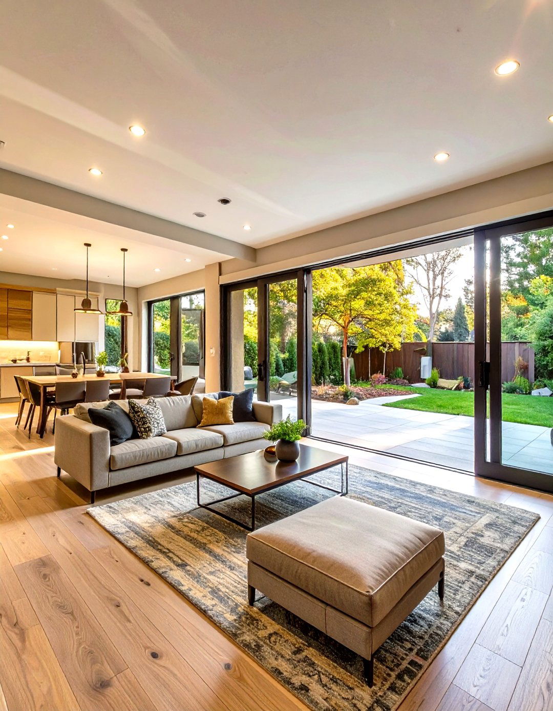 A Walk Out Garden Level Living Room - 30 basement layout ideas