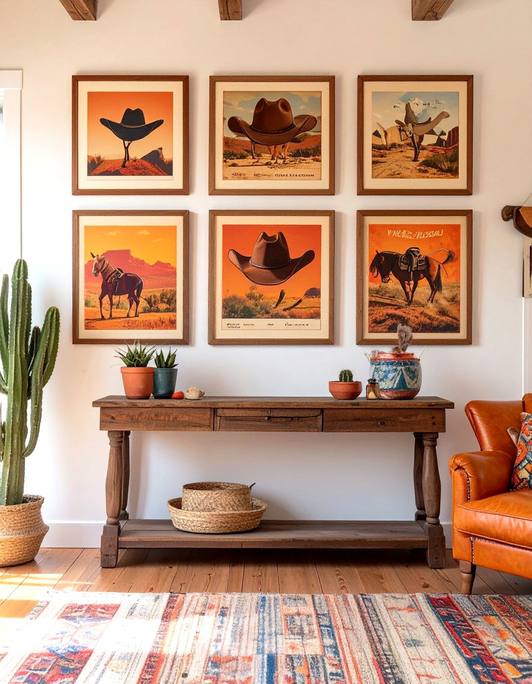 A Wall Gallery of Vintage Rodeo Posters - 30 western living room ideas