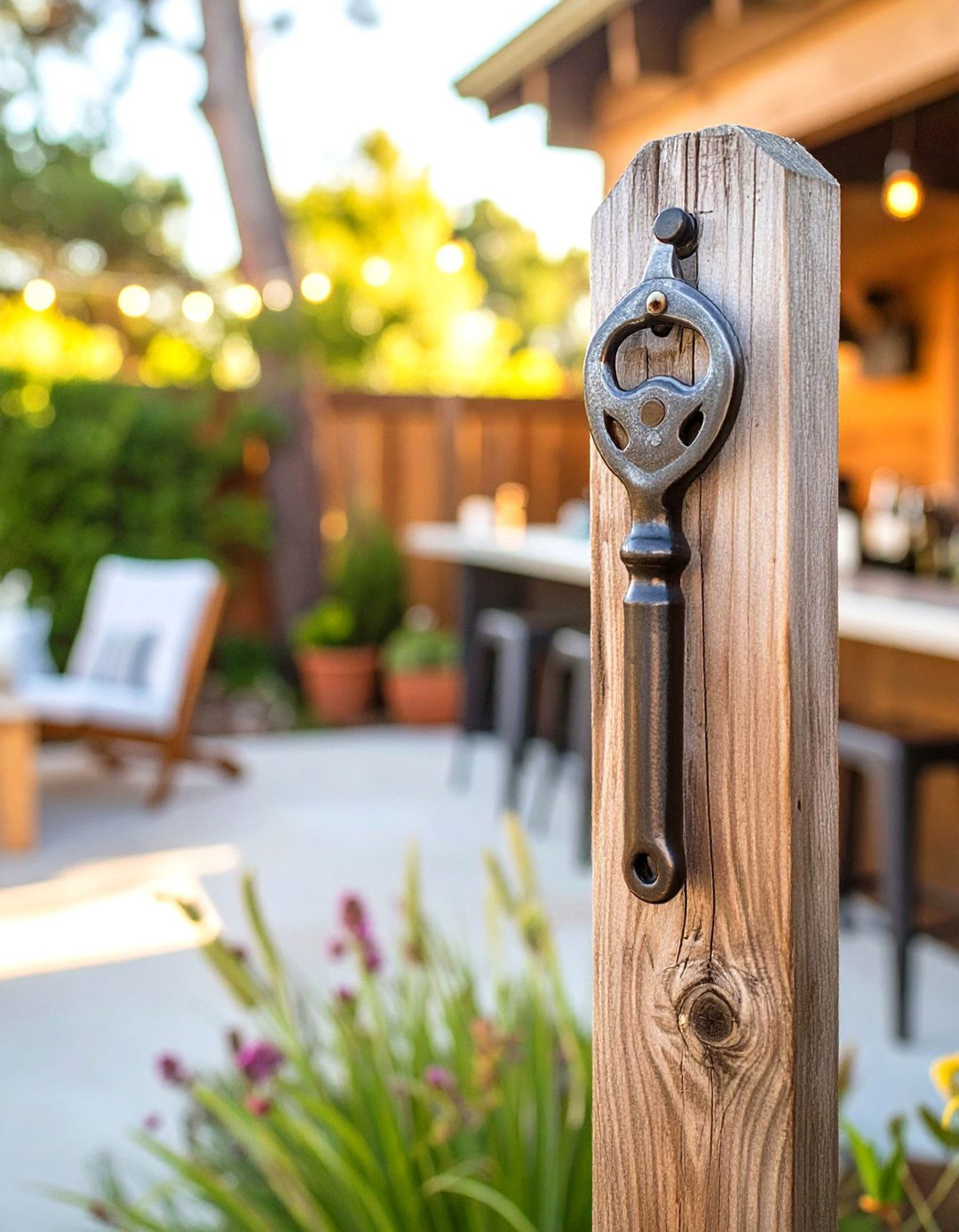 A Wall Mounted Bottle Opener - 30 outdoor patio decor ideas