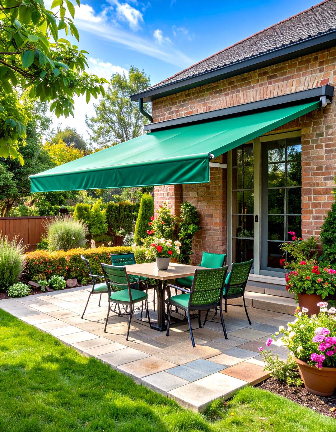 A Wall Mounted Retractable Awning - 30 outdoor shade ideas