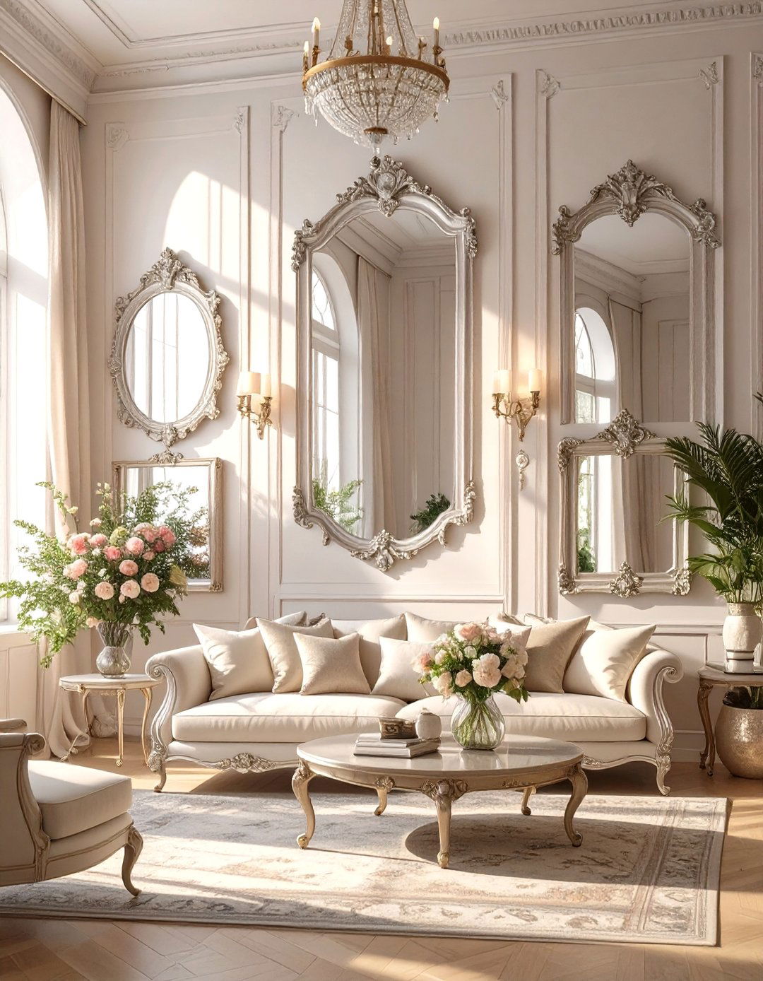 A Wall of Mirrors - 30 big wall decor ideas