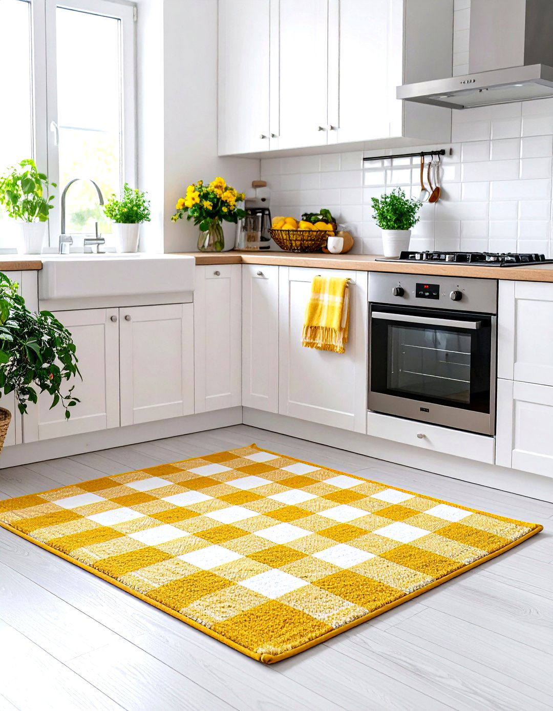 A Washable Cotton Kitchen Rug - 30 kitchen rug ideas