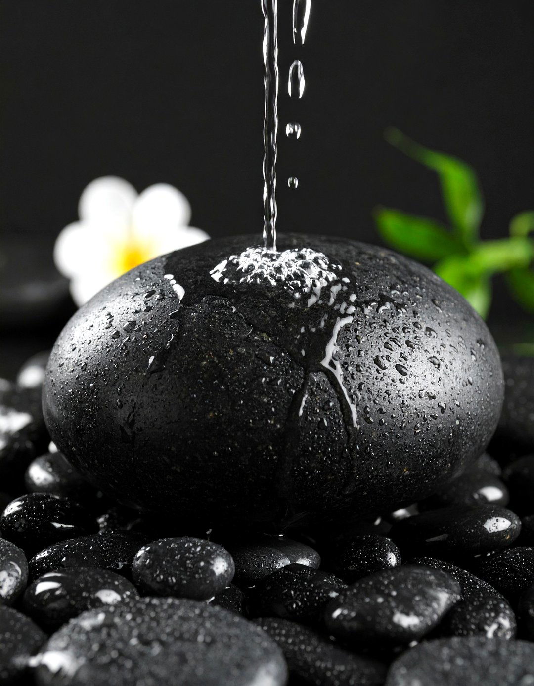 A Water Feature Bubbling from a Rock - 30 garden ideas with rocks