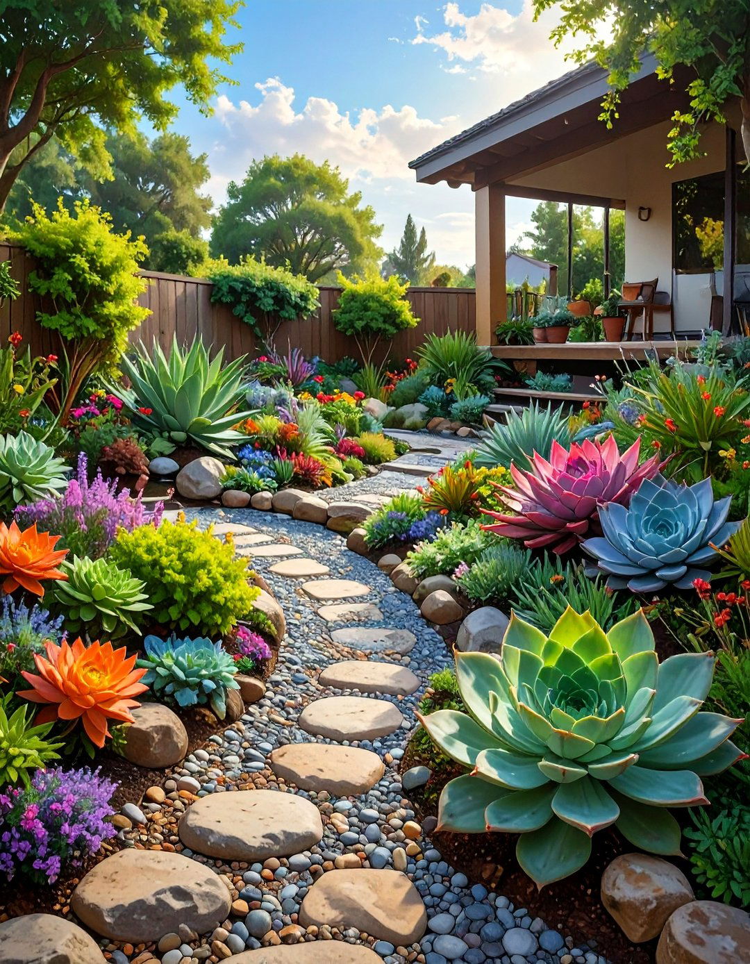 A Water Wise Succulent Garden - 30 ai small backyard design ideas