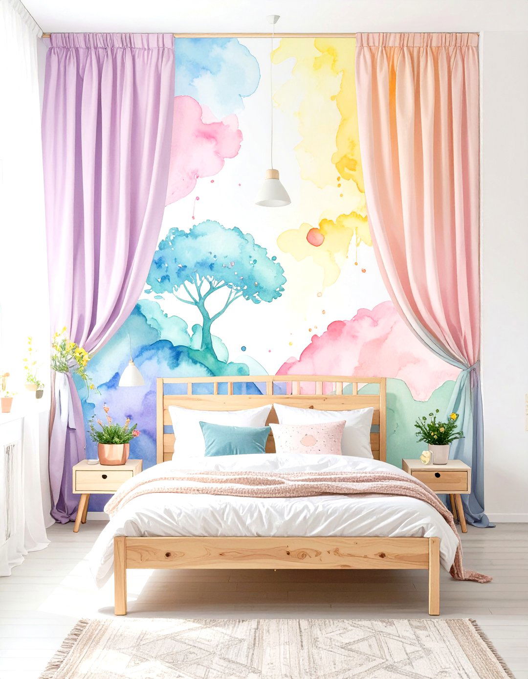 A Watercolor Wonderland Bedroom - 30 girl room decor ideas