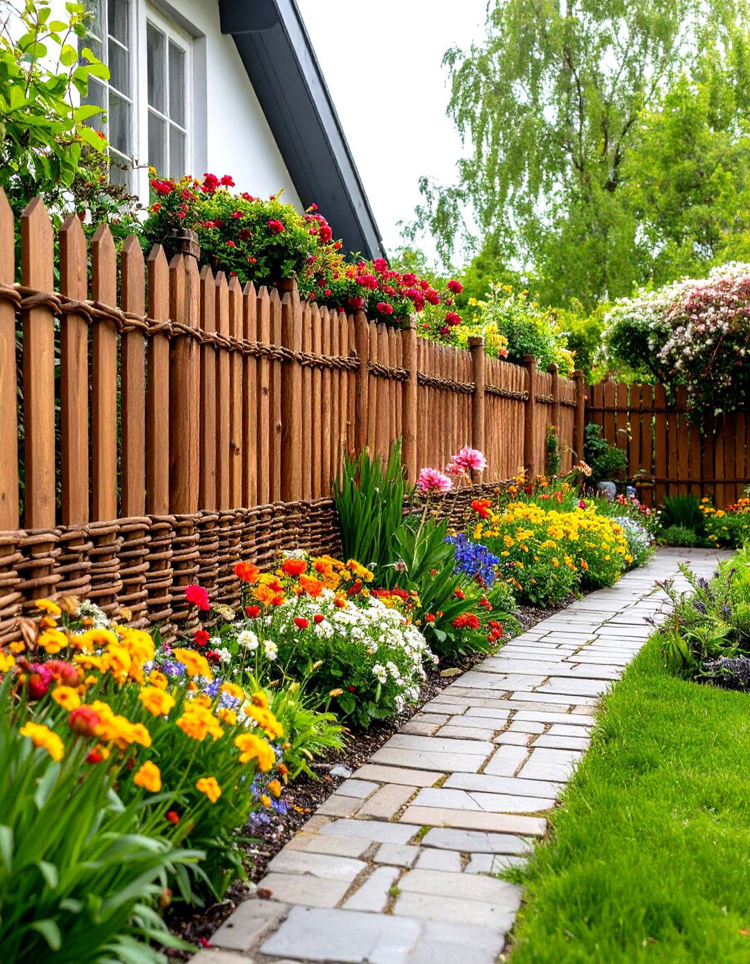 A Wattle Fence Screen - 30 patio privacy ideas