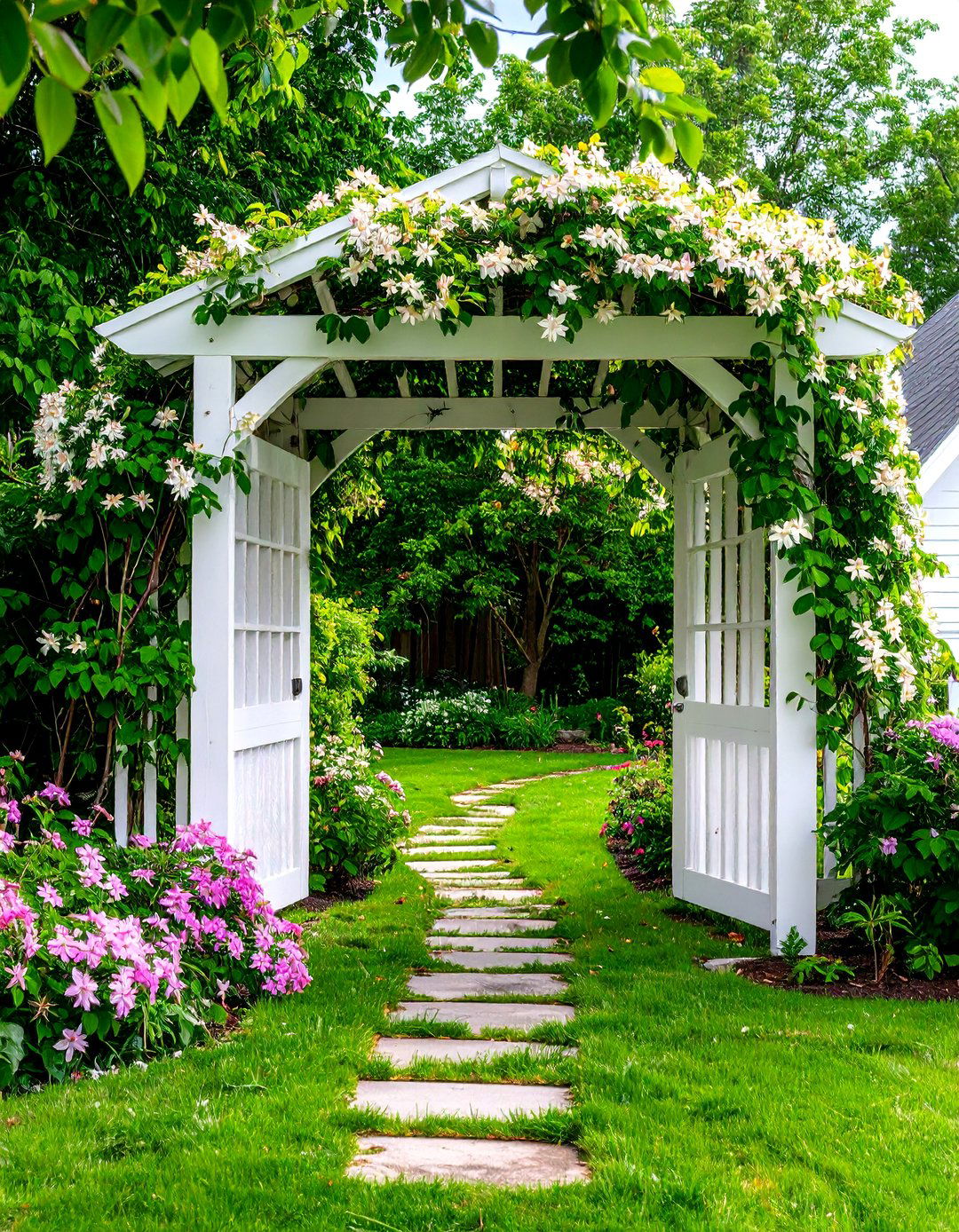 A Welcoming Arbor Gateway - 30 farmhouse landscaping ideas