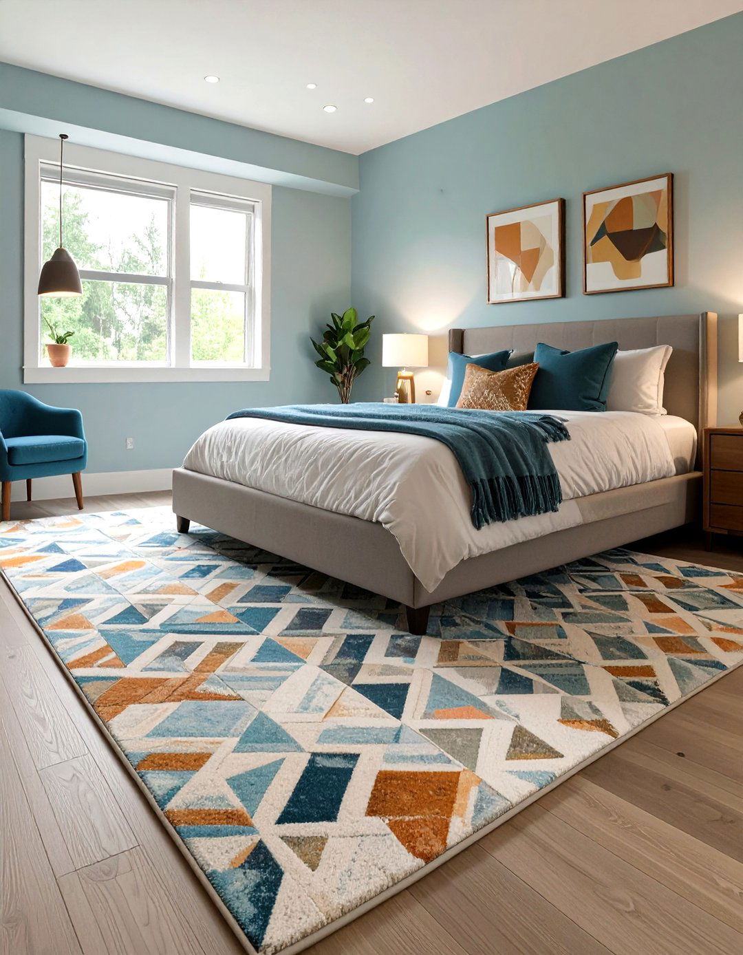A Well Placed Area Rug - 30 small master bedroom ideas