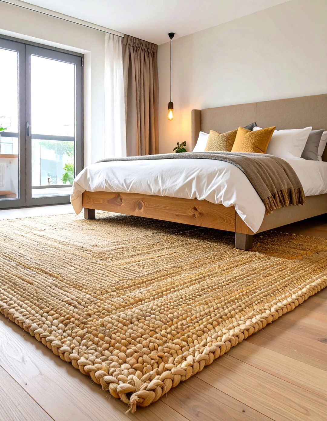 A Well Placed Area Rug - 30 small apartment bedroom ideas