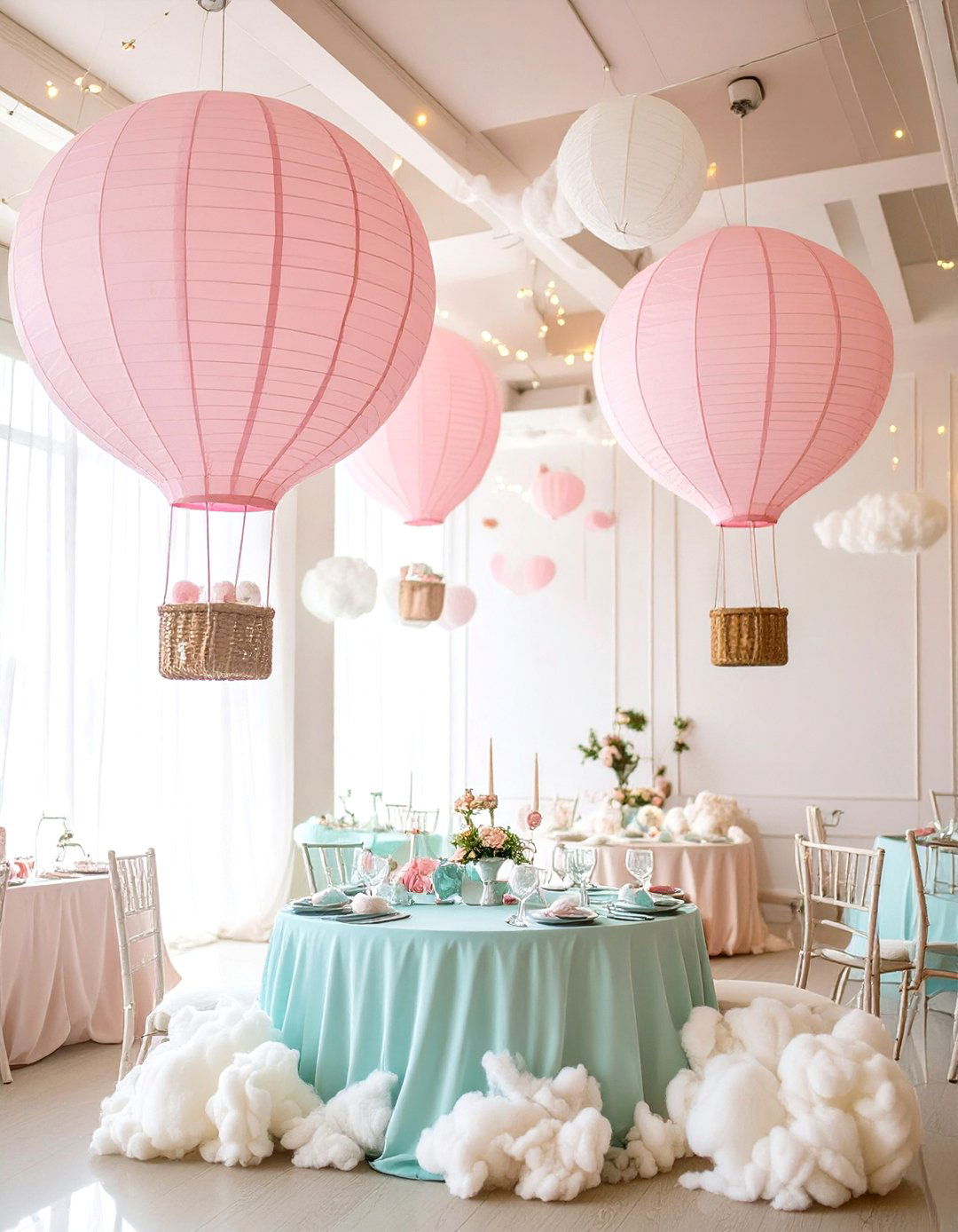 A Whimsical Hot Air Balloon Adventure - 30 baby shower ideas for girls