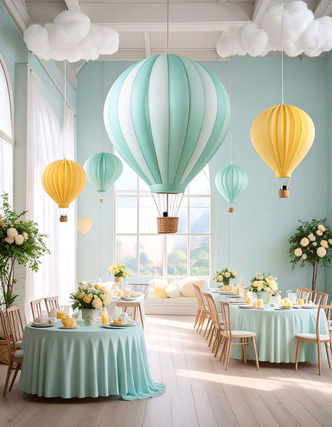 A Whimsical Hot Air Balloon Baby Shower - 30 neutral baby shower ideas