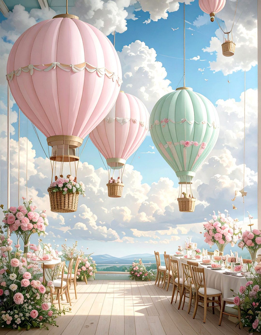 A Whimsical Hot Air Balloon Baby Shower - 30 baby girl baby shower ideas