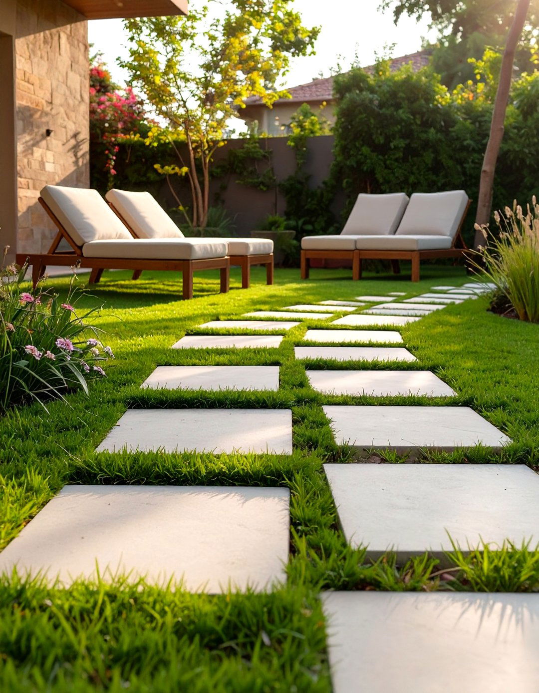 A Whimsical Stepping Stone Patio Design - 30 simple patio ideas
