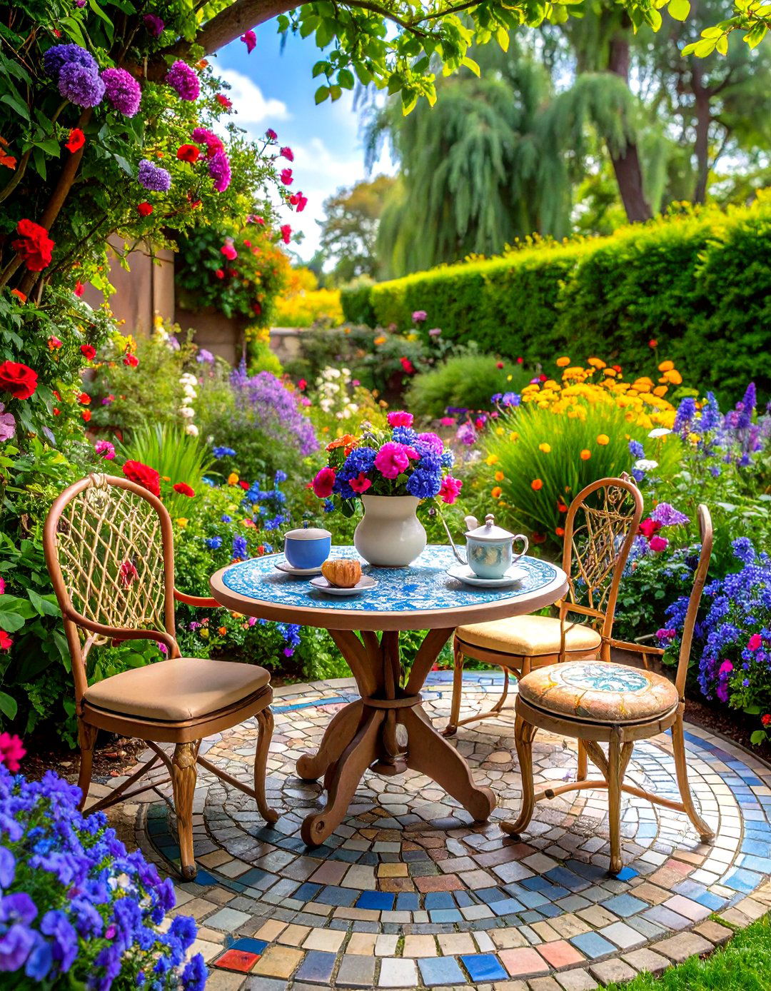 A Whimsical Tea Party Garden - 30 large outdoor fairy garden ideas