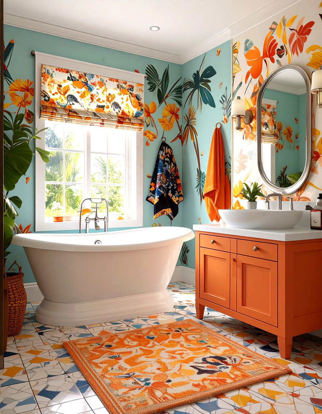 A Whimsical Wallpaper Guest Bathroom - 30 guest bathroom decor ideas