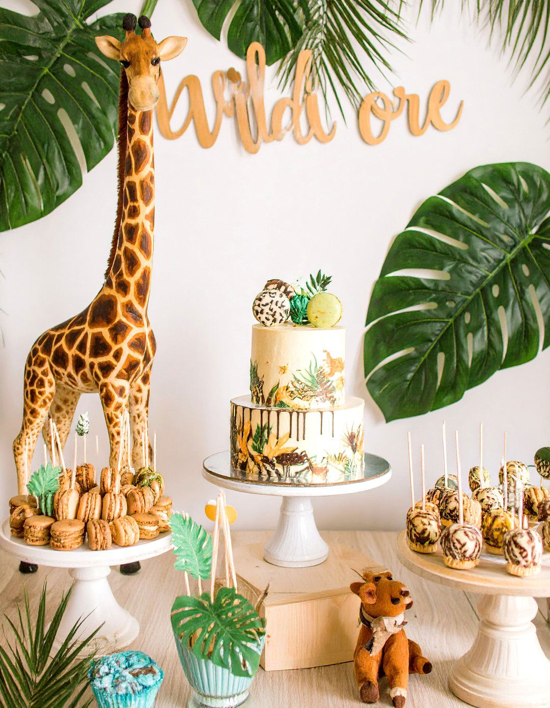 A Wild One Safari Adventure Dessert Station - 30 baby shower dessert ideas