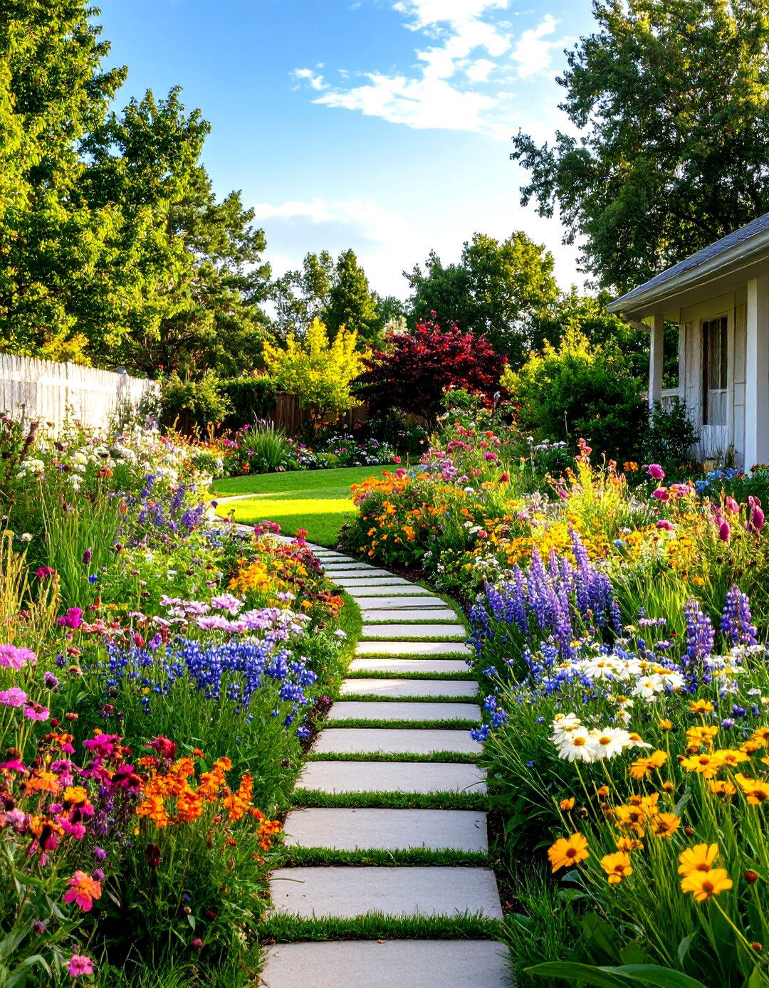 A Wildflower Meadow Front Yard - 30 front yard flower bed landscaping ideas
