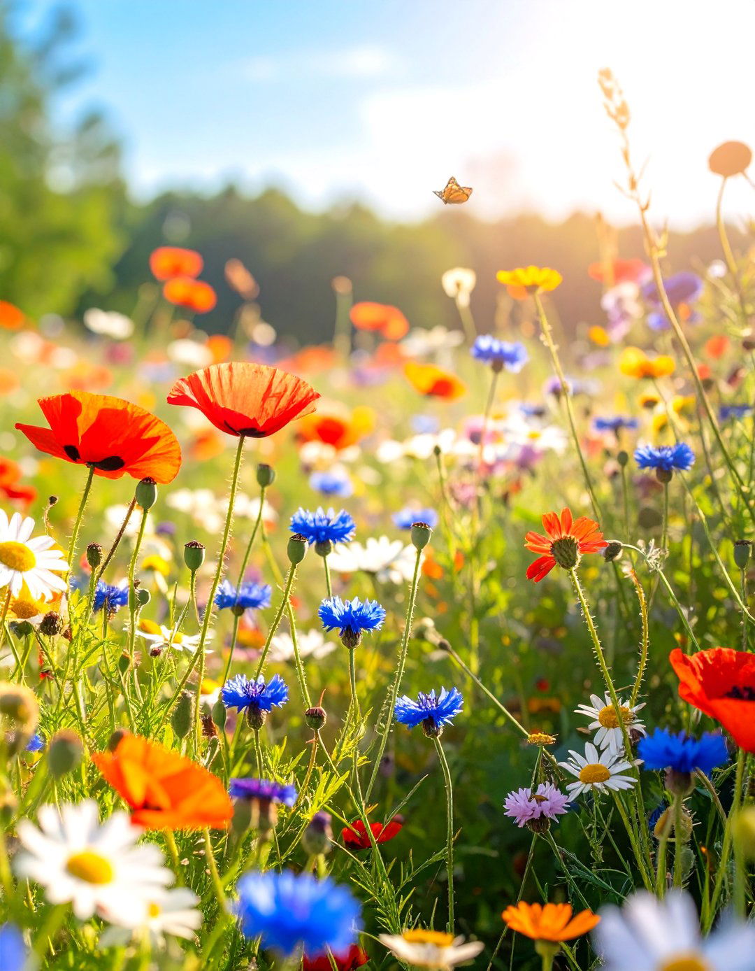 A Wildflower Meadow Landscape - 30 cheap landscaping ideas